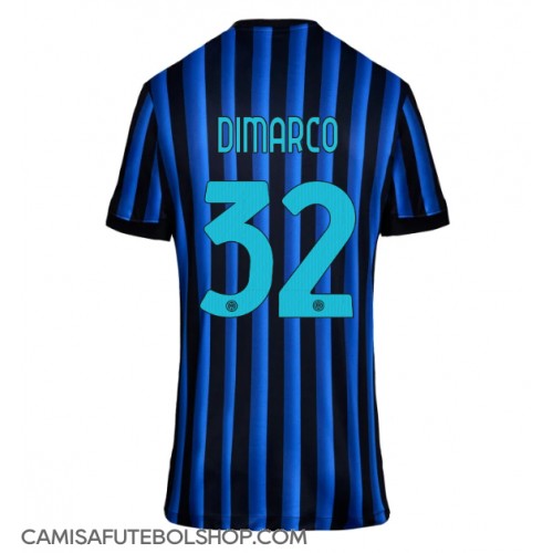 Camisa de time de futebol Inter Milan Federico Dimarco #32 Replicas 1º Equipamento Feminina 2025-26 Manga Curta